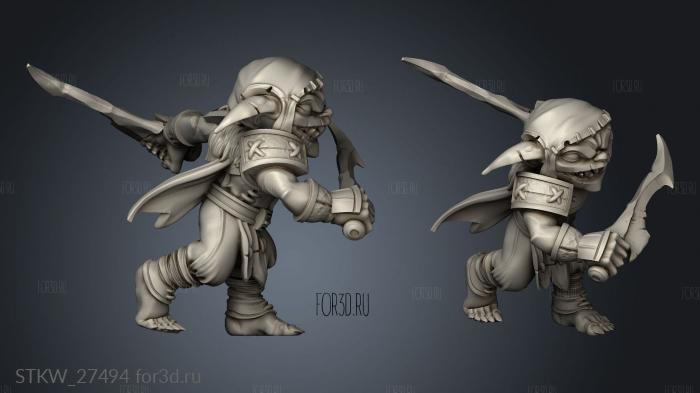 Goblins goblin ranger hooded stl model for CNC