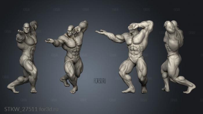 Bodybuilder Figures Budy builder Set stl model for CNC