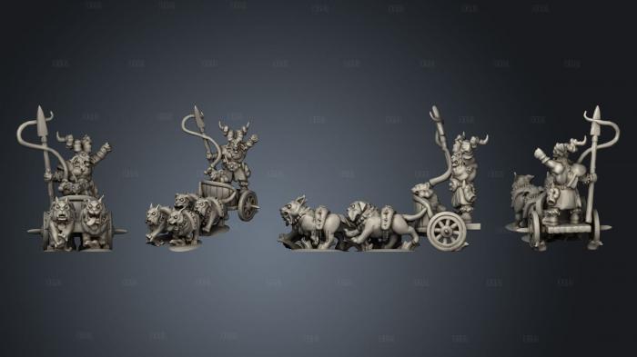 Army beastfolk chariot pack packmaster stl model for CNC