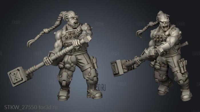 burgash the blasthammer barbarian stl model for CNC