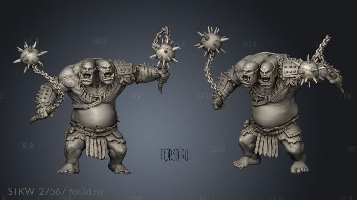 Ettin Tribe Flail Warrior stl model for CNC