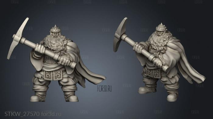 Fire Dwarf Male Miner stl model for CNC