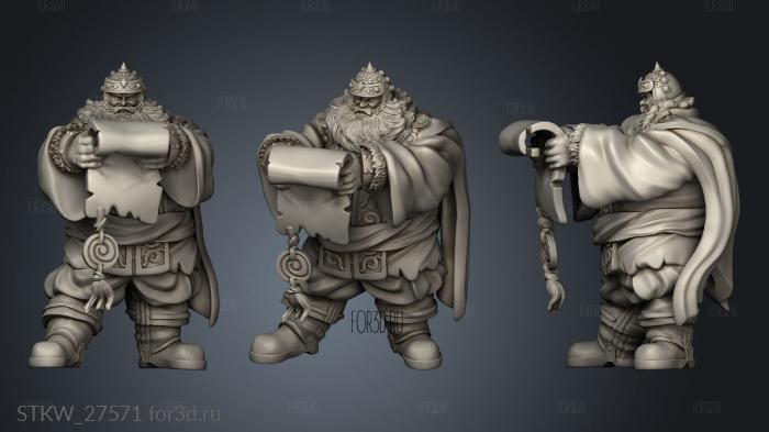 Fire Dwarf Male Town Crier stl model for CNC