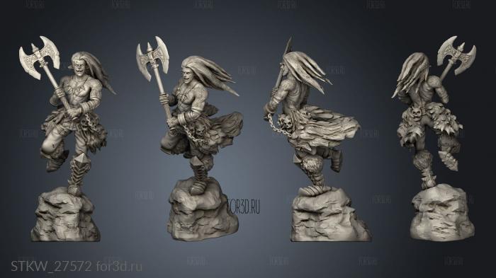 Fire Genasi Axe stl model for CNC