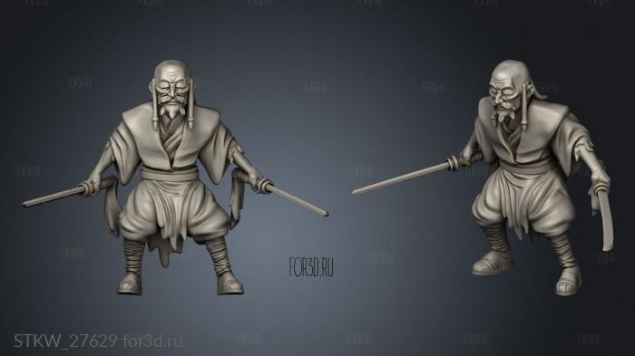 Bushido Wizard Warriors elder stl model for CNC