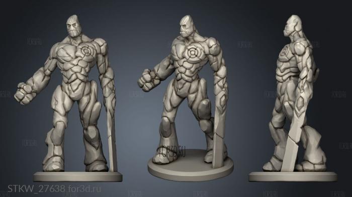 Golem with Blade Mini Base stl model for CNC