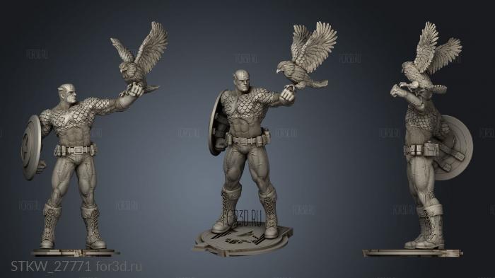 Captain America Abdomen stl model for CNC