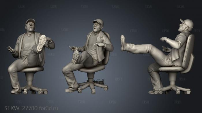 Sit Man stl model for CNC