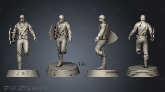 Captain America Statue Statue Ever stl model for CNC