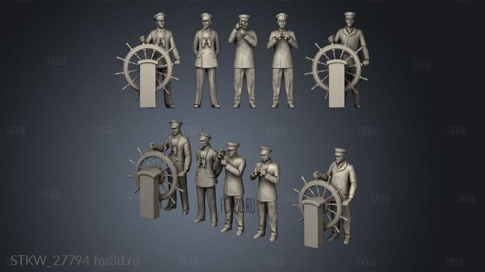 Captain and Officers Sailing Ship stl model for CNC