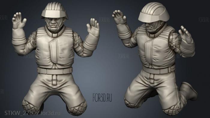 Captured Combatant prisoner stl model for CNC