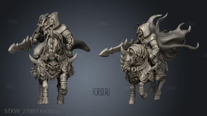 Cavalry barbarian horse stl model for CNC