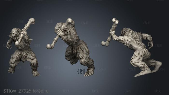 Burrowing Troll Fighting stl model for CNC