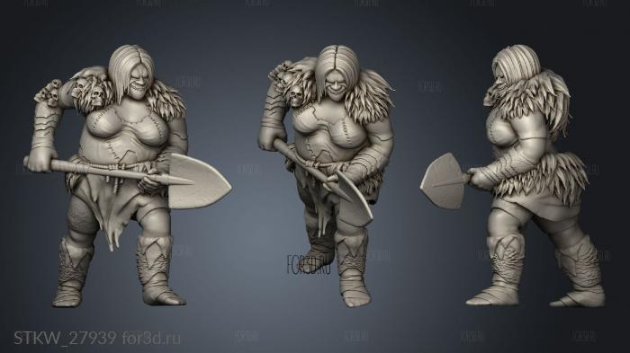 Ogre Female Shovel stl model for CNC