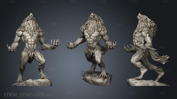 Werewolf Brute Howling stl model for CNC