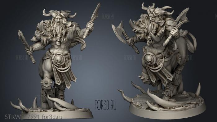 Centaur Barbarian ps stl model for CNC