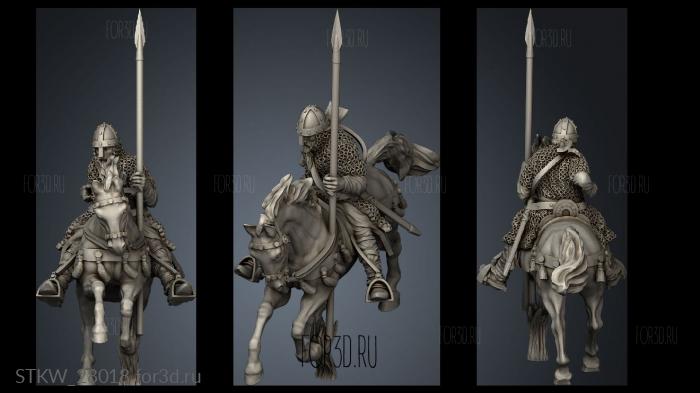 Spanish Couched Knights Charge Horse stl model for CNC