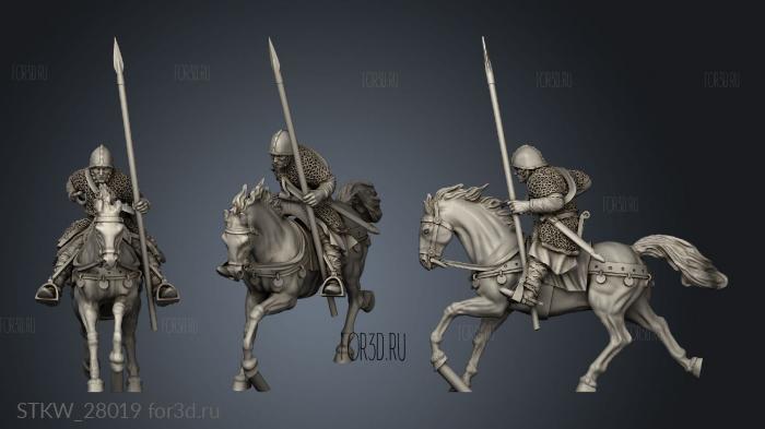 Spanish Couched Knights Charge Horse stl model for CNC