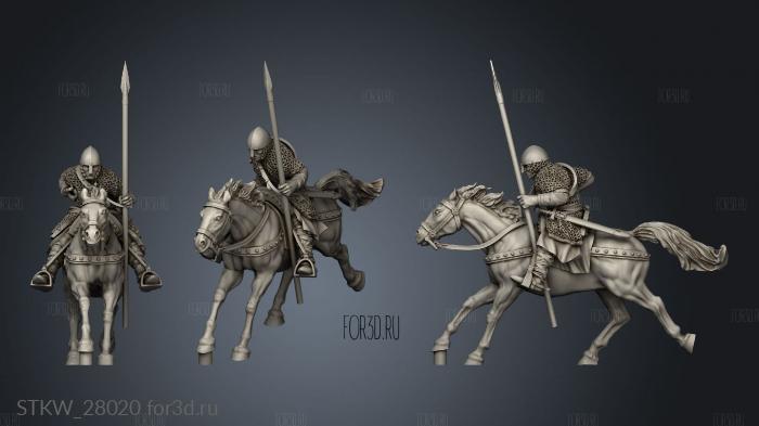 Spanish Couched Knights Charge Horse stl model for CNC