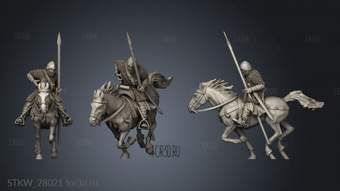 Spanish Couched Knights Charge Horse stl model for CNC