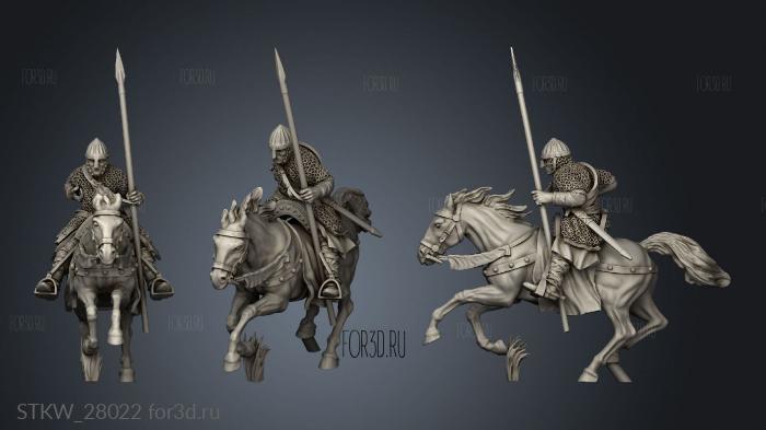 Spanish Couched Knights Charge Horse stl model for CNC