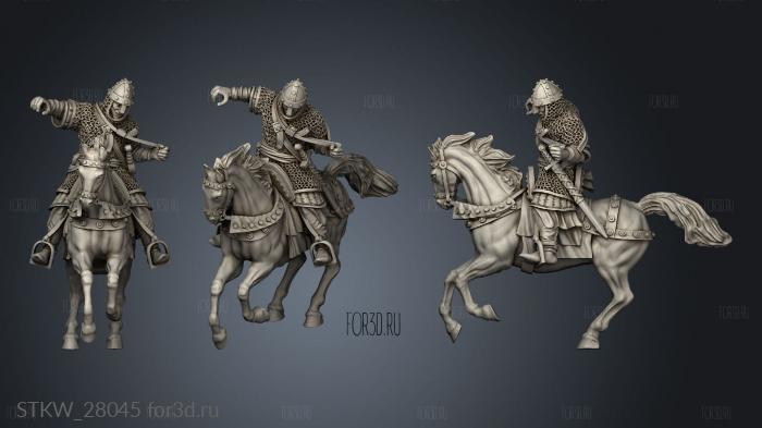 Spanish Knights Thrusting Charge Horse stl model for CNC