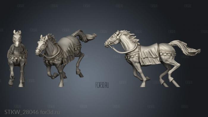 Spanish Knights Thrusting Charge Horse stl model for CNC