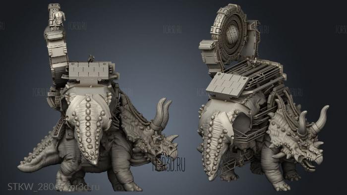 Ceratops with Priestess Back Leg stl model for CNC