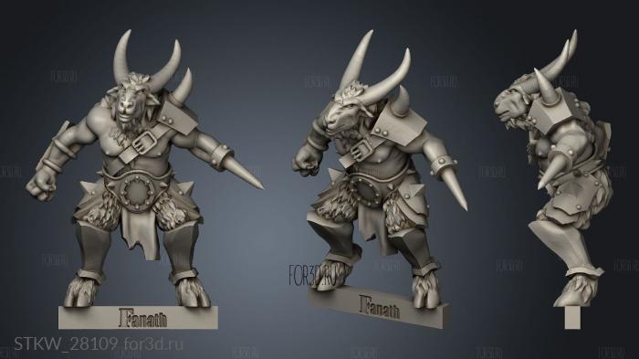 Beastmen stl model for CNC