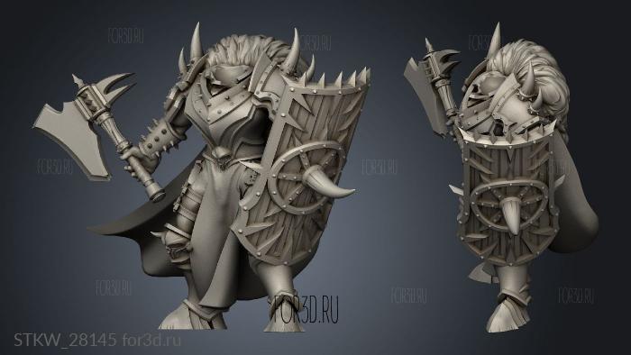 Chaos Warrior axe stl model for CNC