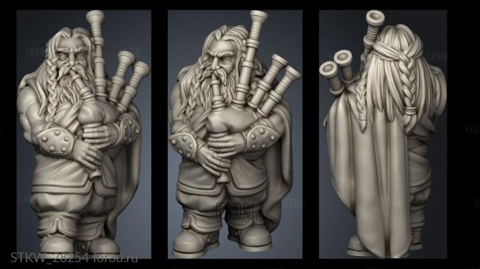 DWARF PIPER BASE stl model for CNC