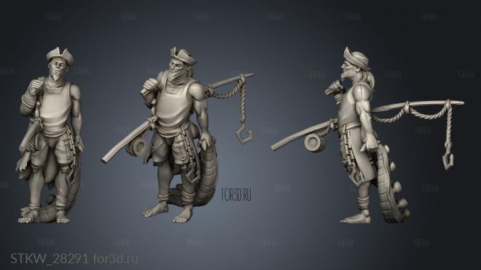 Pirates fisherman stl model for CNC