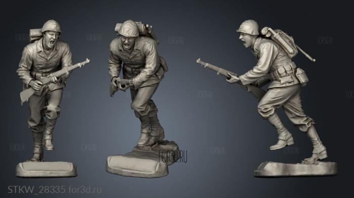 Charging Soldier stl model for CNC