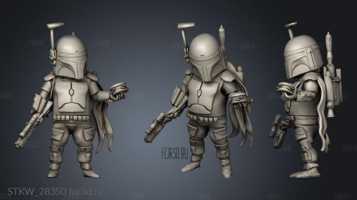 Chibi Boba Fett Boba Fat stl model for CNC