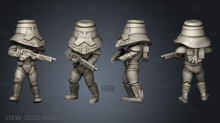 Chibi Dark Trooper stl model for CNC