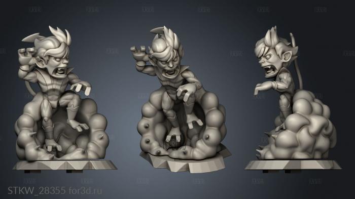 Chibi Nightcaller Down stl model for CNC