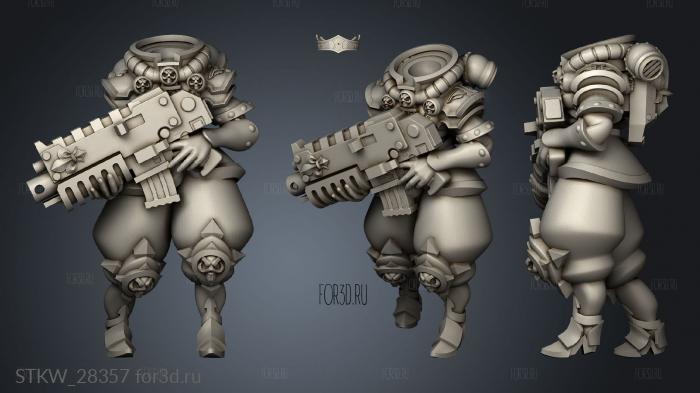 Chibi Space Nuns Figurine Minigames gun stl model for CNC