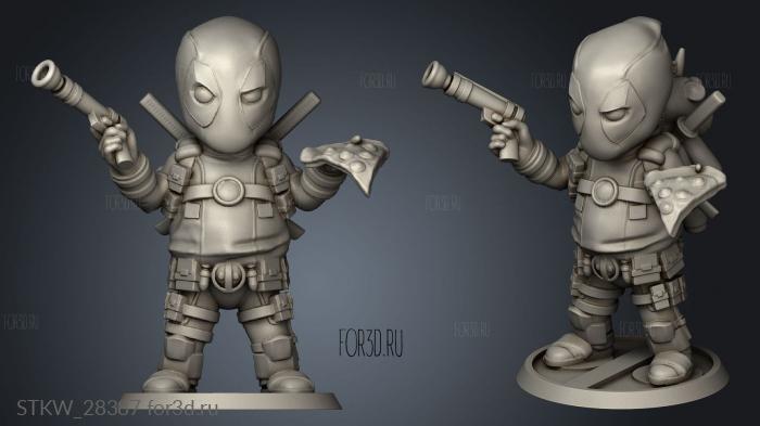 Chubby Deadpool statue stl model for CNC