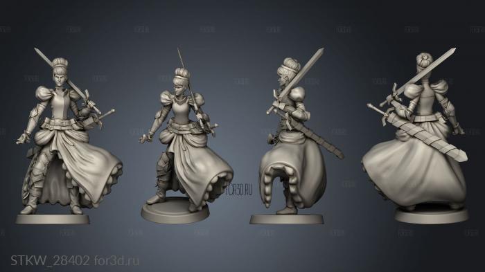 Cinderella Warrior stl model for CNC