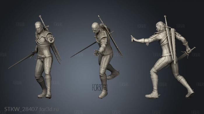 Ciri And Geralt The Witcher stl model for CNC