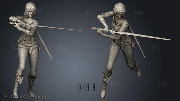 Ciri And Geralt The Witcher stl model for CNC