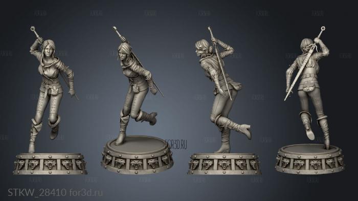 Ciri The Witcher stl model for CNC