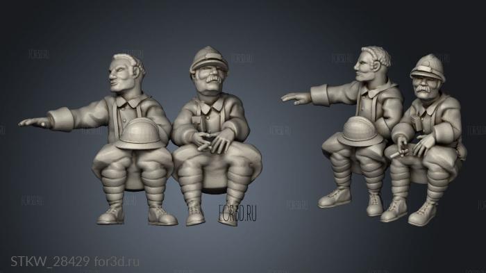 Citroen French Transport Passengers soldats stl model for CNC