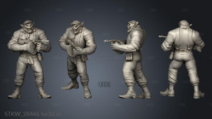 Orc Henchman Tommy Gun stl model for CNC