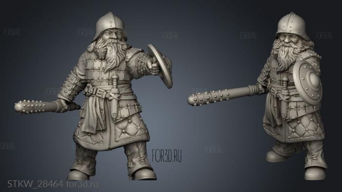 City Watch Dwarf truncheon stl model for CNC