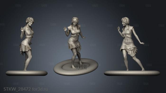 Civilian People Modern Female Dancer figurine stl model for CNC