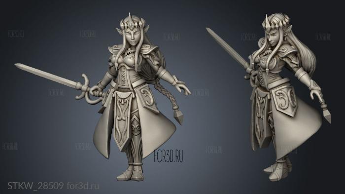 Assassin Zalida Elven Princess stl model for CNC