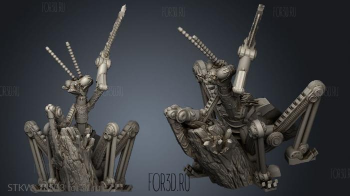 Clockwork Mantis stl model for CNC