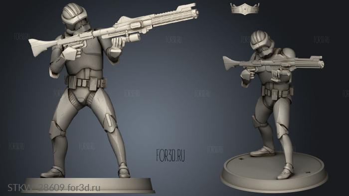 Clone Trooper Figurines Defenders stl model for CNC