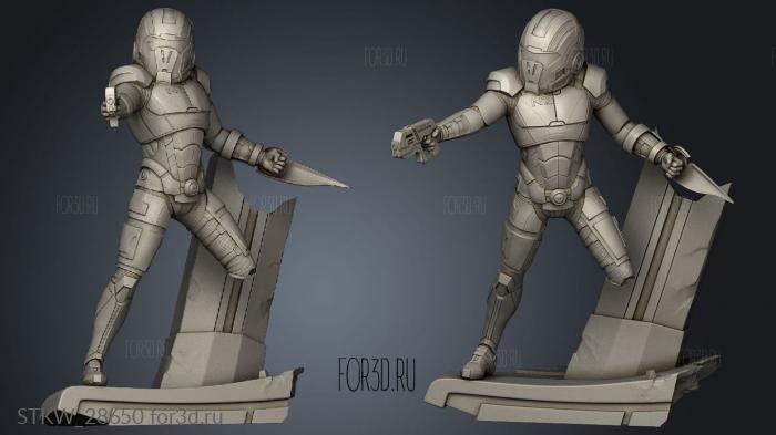 Commander Shepard stl model for CNC